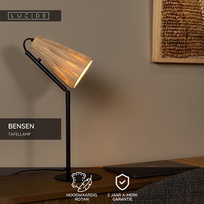 Lucide BENSEN - Tafellamp - 1xE14 - Naturel